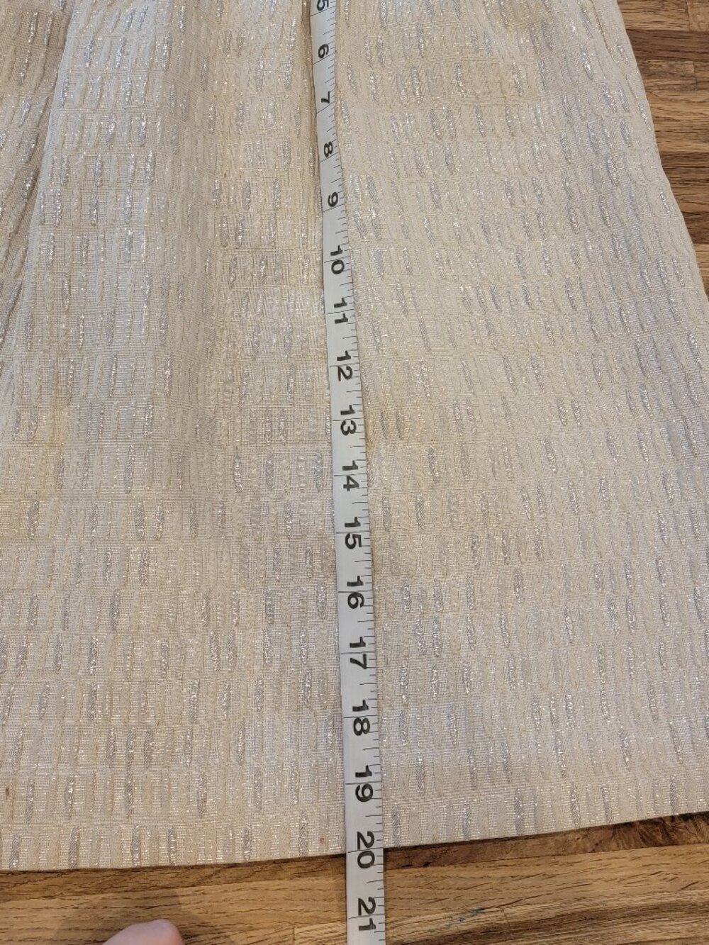 Talbots Petite Metallic Jacquard Skirt Cream/Gold - Picture 4 of 12